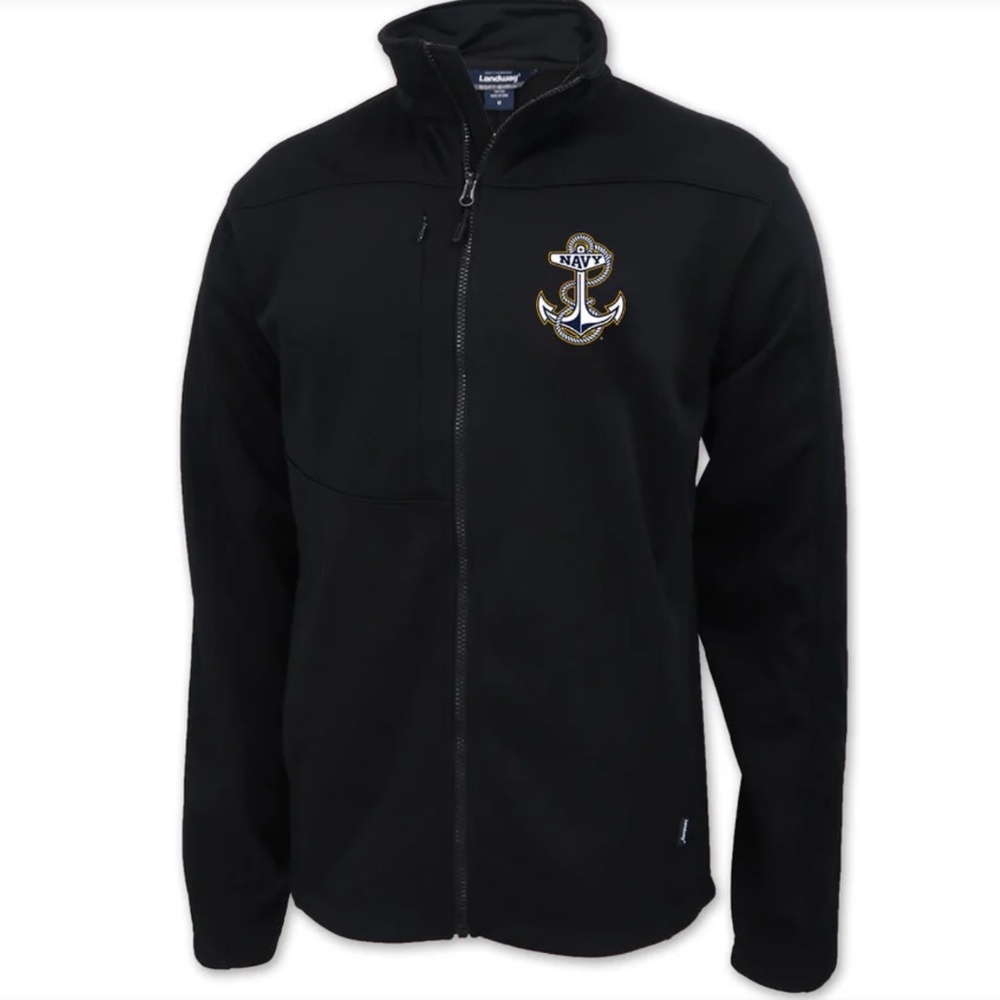 Landway NWT Navy Anchor‎ Soft Shell Flash Performance Jacket Black Size Large